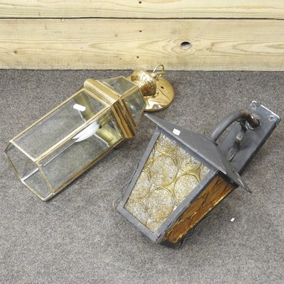Lot 207 - A brass ceiling lantern