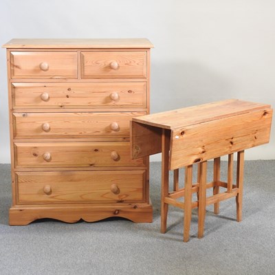 Lot 340 - A pine chest and a table