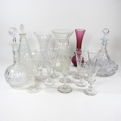 Lot 51 - An 18th century opaque twist wine glass
