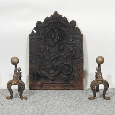 Lot 45 - A cast iron fire back