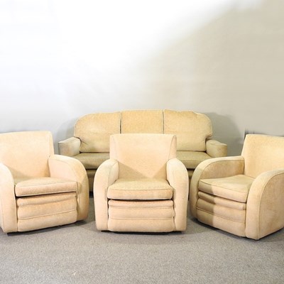 Lot 542 - An Art Deco four piece suite