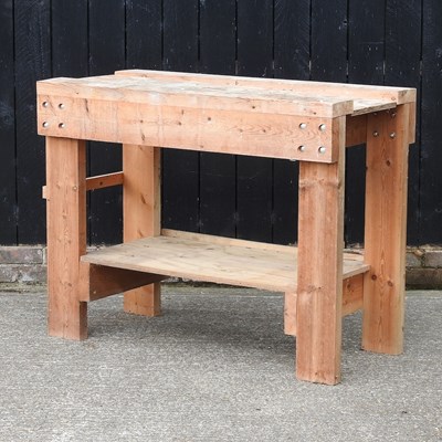 Lot 305 - A wooden work bench