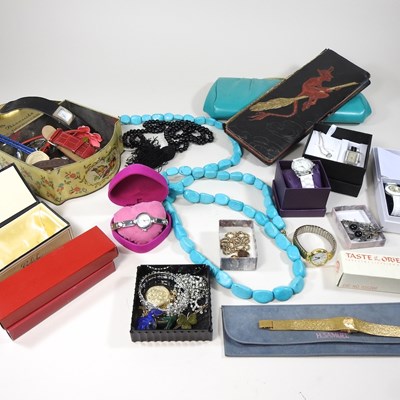 Lot 100 - A collection of wristwatches and jewellery