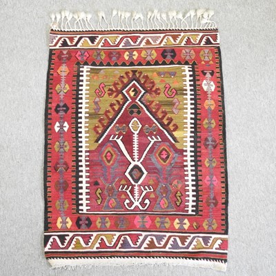 Lot 295 - A kelim prayer rug