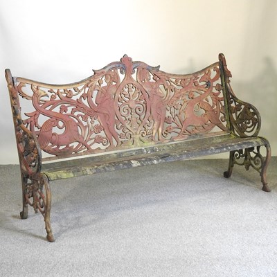 Lot 84 - A cast iron garden bench
