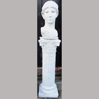 Lot 373 - A classical head, on a column