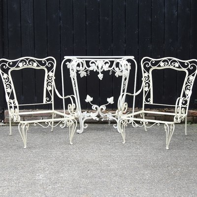 Lot 308 - A table and pair of chairs