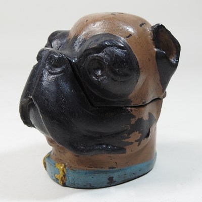 Lot 30 - A novelty bronze inkwell