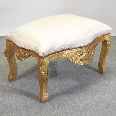 Lot 110 - A modern French style gilt window seat