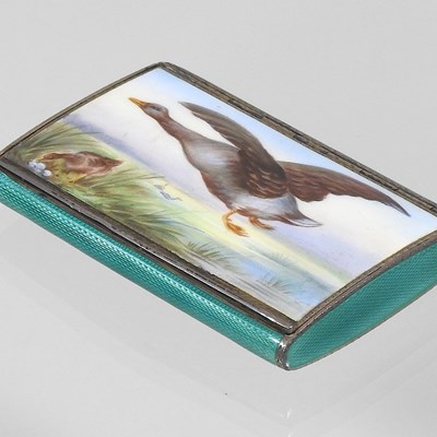 Lot 20 - An enamelled silver cigarette case