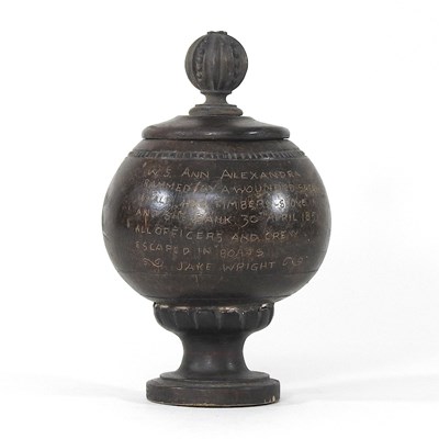 Lot 160 - A sailorwork coconut cup