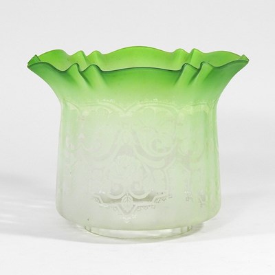 Lot 39 - A glass oil lamp shade