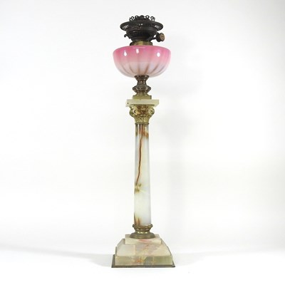 Lot 89 - An onyx oil lamp base
