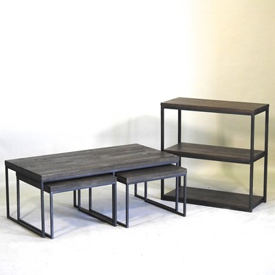 Lot 590 - A coffee table and a shelving unit