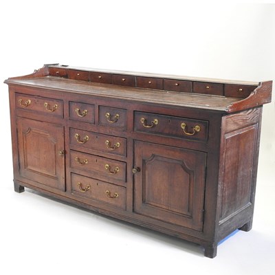 Lot 80 - An 18th century Welsh oak dresser base