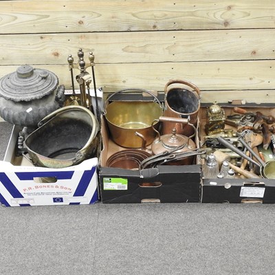 Lot 95 - Three boxes of metal wares