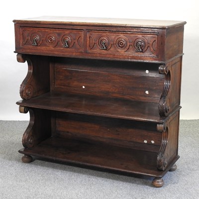Lot 496 - A 19th century carved oak buffet