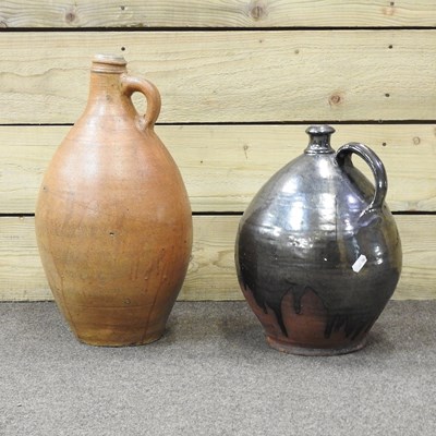 Lot 115 - An 18th century German salt glazed stoneware flagon