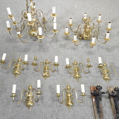 Lot 134 - A brass chandelier