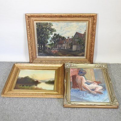 Lot 153 - English school, 20th century, landscape, oil