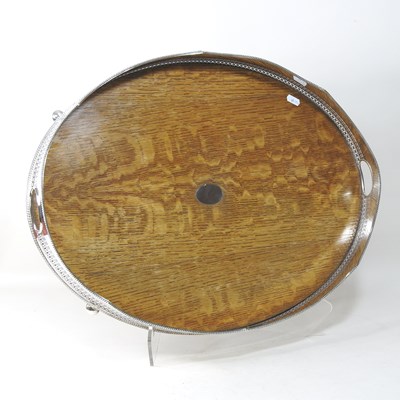 Lot 109 - An Asprey silver plated and oak serving tray