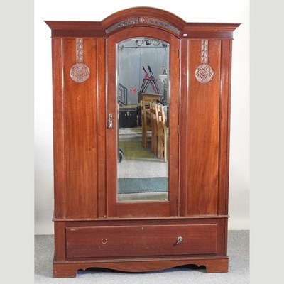 Lot 594 - An Edwardian single wardrobe