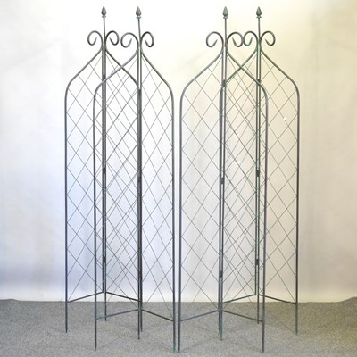 Lot 310 - Four folding metal garden trellis