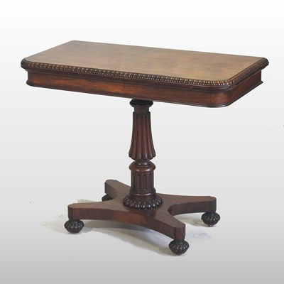 Lot 26 - A Regency rosewood D shaped folding card table