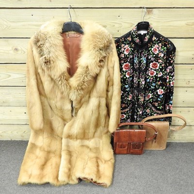 Lot 95 - A mink fur coat and Chinese jacket