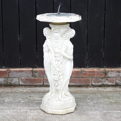 Lot 92 - A cast stone sun dial
