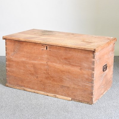 Lot 474 - An antique pine trunk
