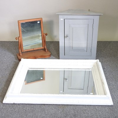 Lot 488 - Two mirrors and a painted corner cabinet