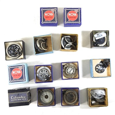Lot 84 - A collection of gramophone sound boxes