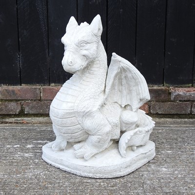 Lot 476 - A cast stone dragon