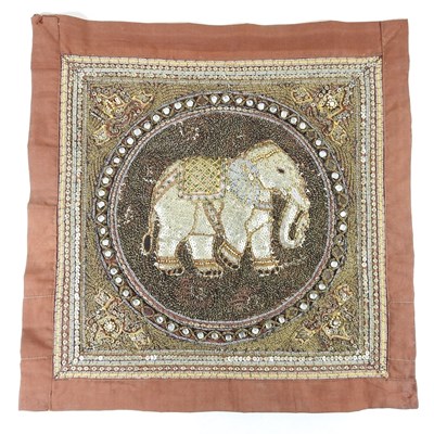 Lot 501 - A Burmese Kalaga wall hanging