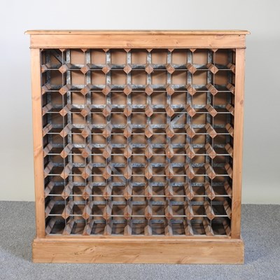 Lot 116 - A hand made pine wine rack