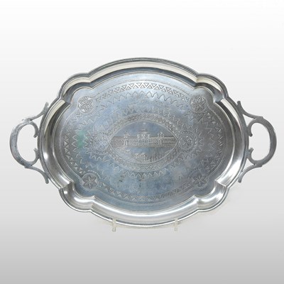 Lot 1 - A 19th century Russian silver tray