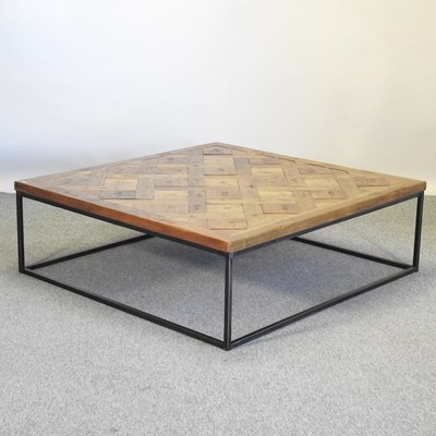 Lot 692 - A contemporary parquetry coffee table