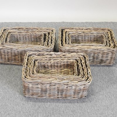 Lot 62 - A set of three graduated wicker baskets