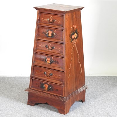 Lot 618 - A modern polychrome painted chest of tapered...