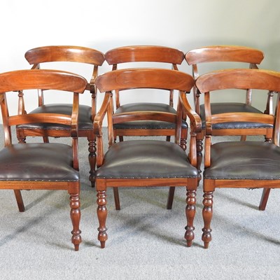 Lot 343 - A set of six William IV style mahogany carver...