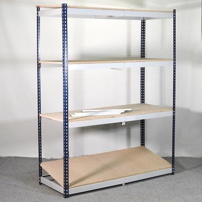 Lot 616 - A metal shelving unit