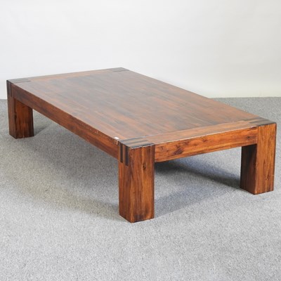 Lot 622 - A modern hardwood coffee table, of rectangular...