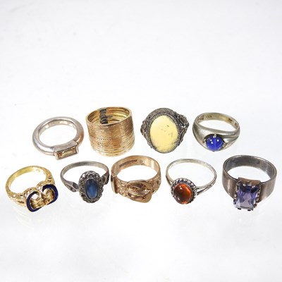 Lot 217 - A 9 carat gold ring, in the form of a buckle,...