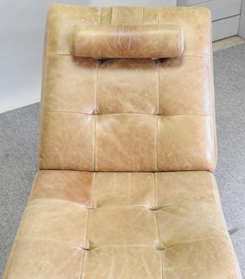Lot 159 - A contemporary tan leather upholstered lounge...