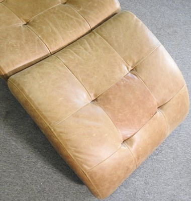 Lot 159 - A contemporary tan leather upholstered lounge...