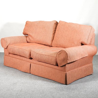 Lot 601 - A modern sofa, with striped upholstery