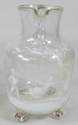Lot 37 - An early 20th century glass jug, enamelled...
