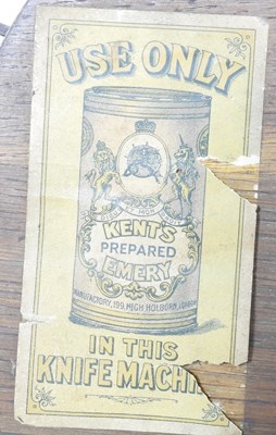 Lot 9 - A Victorian knife sharpener, labelled for...