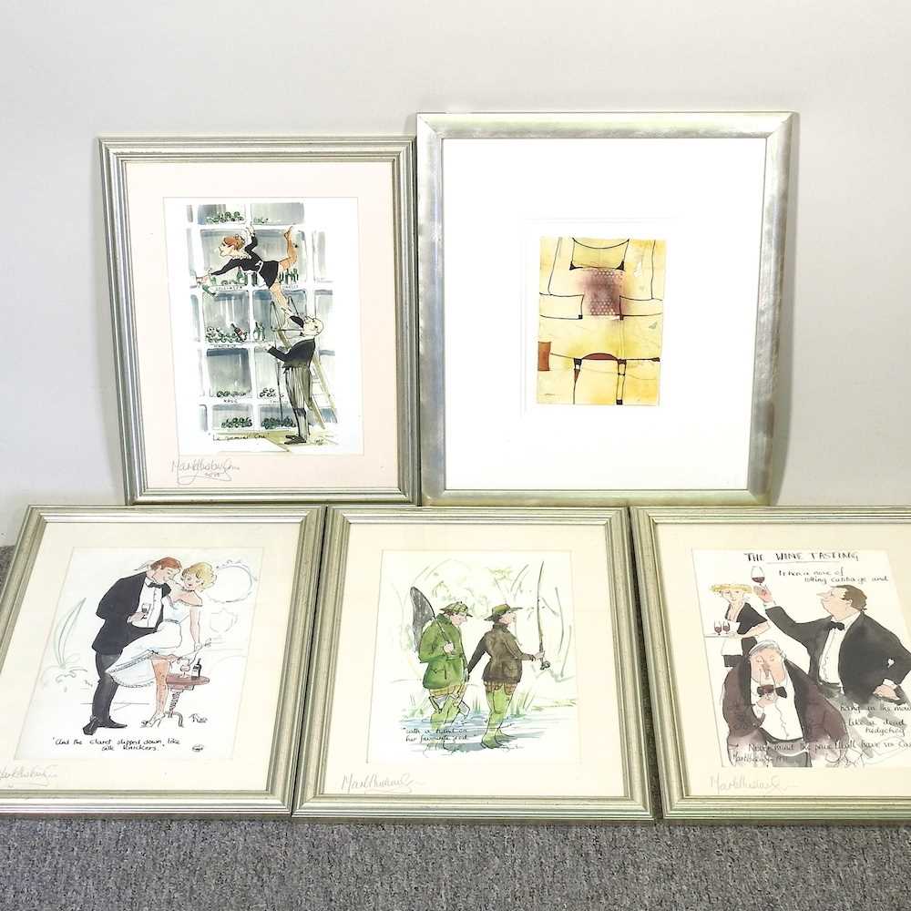 Lot 77 - Nestor, b1957, abstract, 17 x 13cm, together...